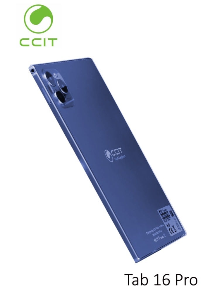 CCIT Tab 16 Pro 10.1 Inch Android Tablet 16GB RAM 1TB ROM 10000 mAh Battery with Keyboard and Accessories Blue - Image 1